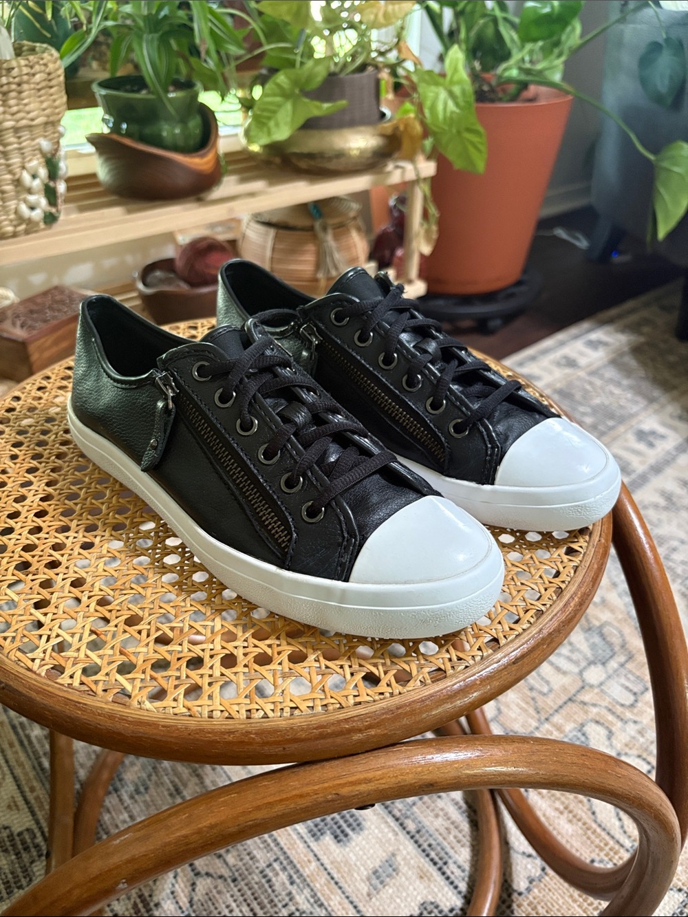 Coach empire leather zipper sneaker.  Size 8.5